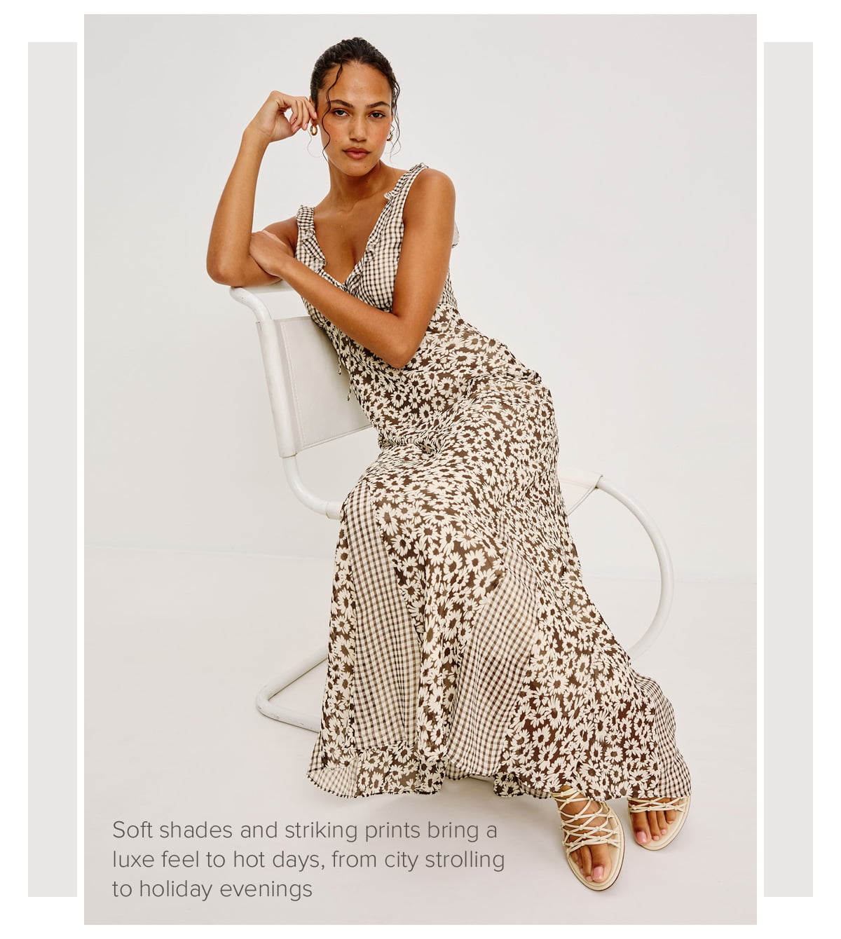 Soft shades and striking prints bring a luxe feel to hot days, from city strolling to holiday evenings