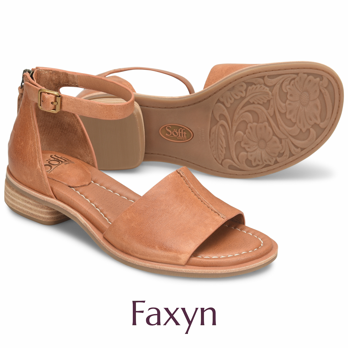 Söfft Faxyn flat sandal in tan