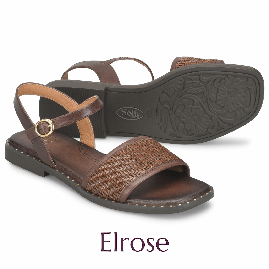Söfft Elrose flat sandal in brown