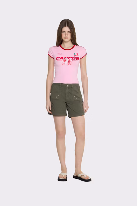 Pantalón corto casual polinesia pantalón corto cargo mujer