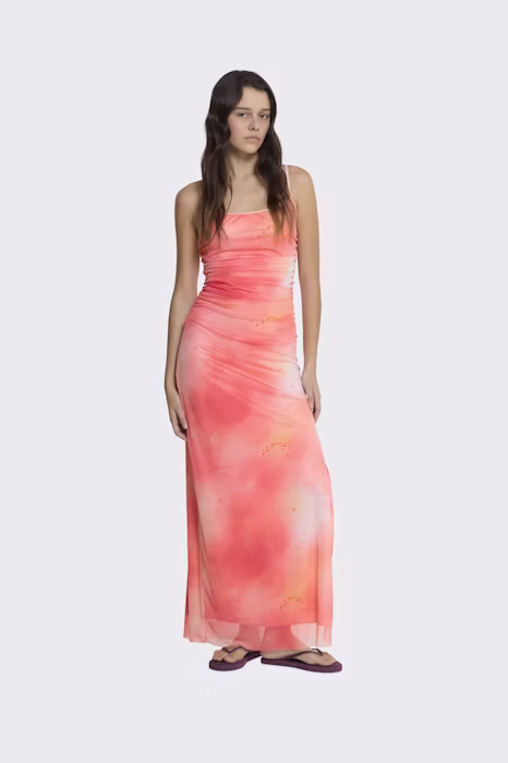 Vestido casual polinesia vestido largo tie dy mujer