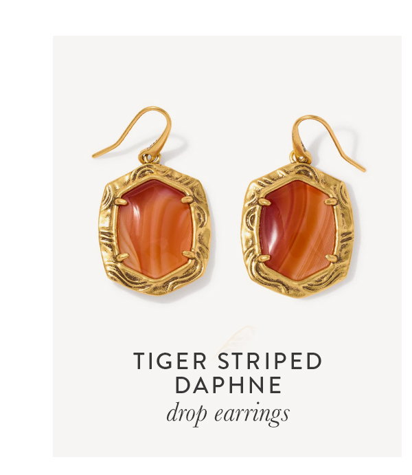 Tiger striped daphne drop earrings