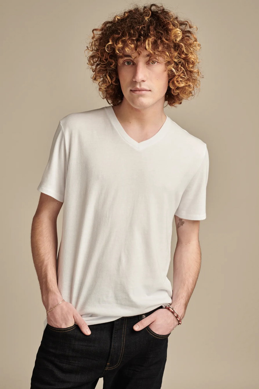 Image of Lucky Brand Venice Burnout V Neck Tee - Men's Clothing Tops Shirts Tee Graphic T Shirts in Port Royale