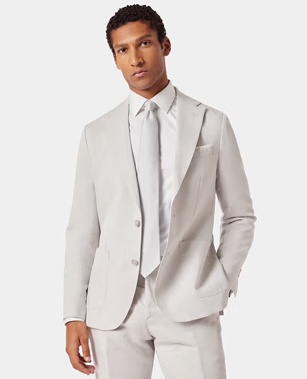 Slim Fit Pale Grey 1913 Linen Suit Jacket