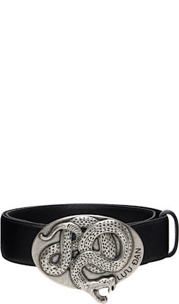 Black Twisted Snake Cowboy Belt - LU'U DAN