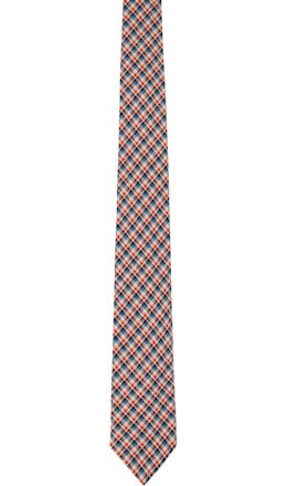Red & Navy Check Tie - Dries Van Noten