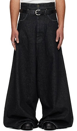Black Drop Crotch Jeans - LU'U DAN