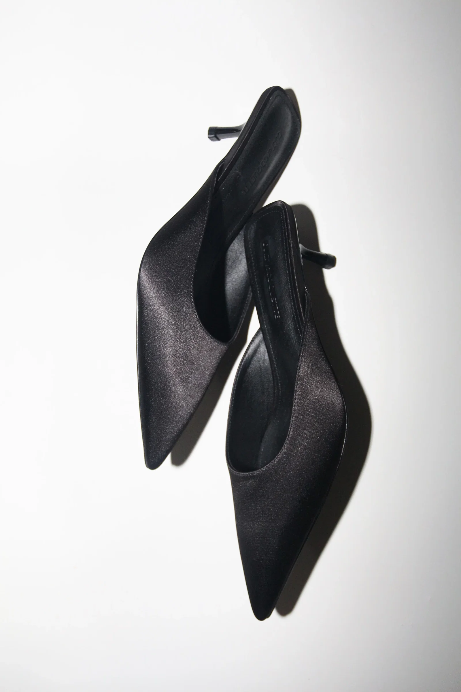 Image of Nadia Black Satin Mule 40 mm