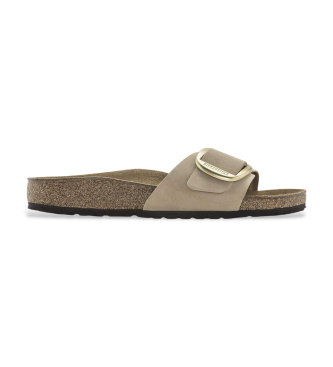 Sandalias de Piel Madrid Big Buckle nubuc (Ajuste Estrecho) marrón