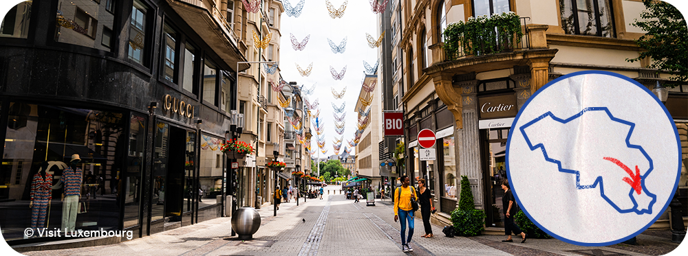 Shopping street in Luxembourg