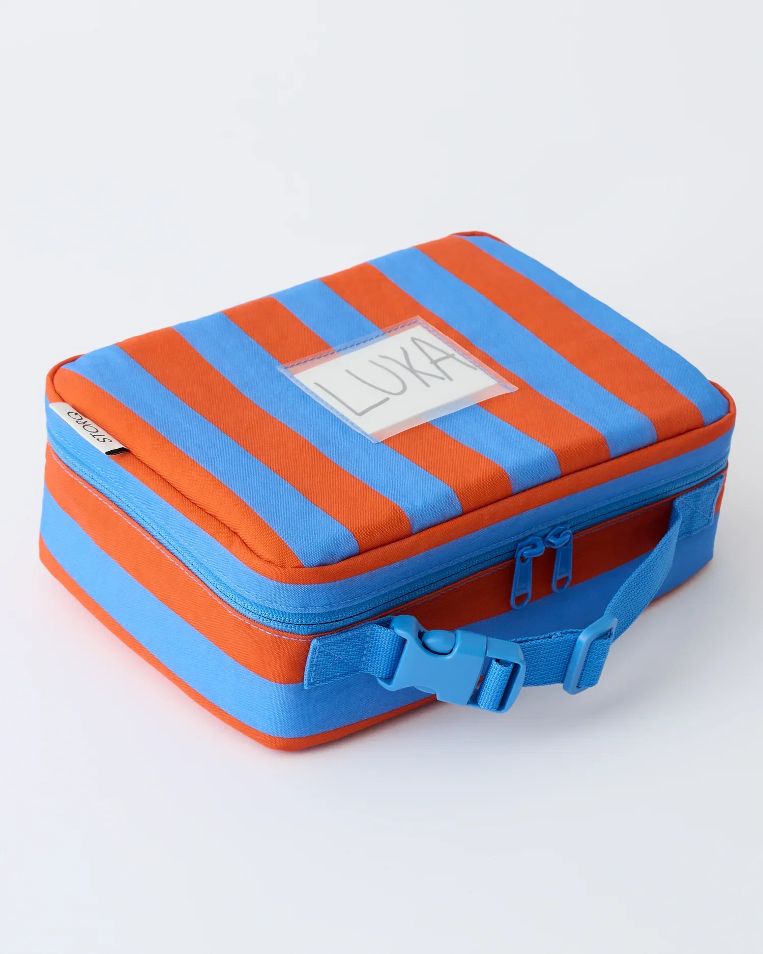 Image of Cool Kid Lunch Box | Blue & Rust Stripe