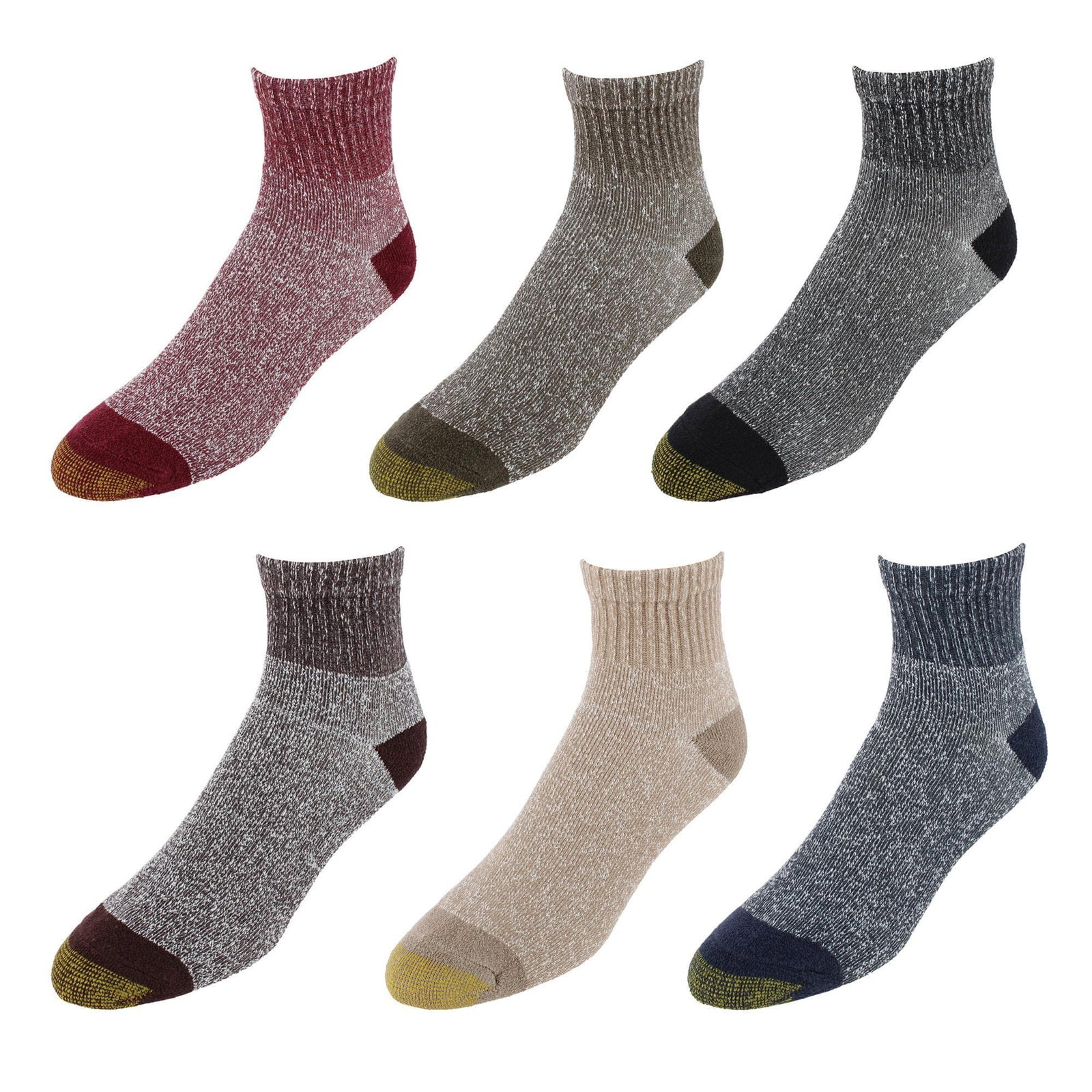 Image of Gold Toe Men's Quarter Length Cushioned Socks (6 Pairs)