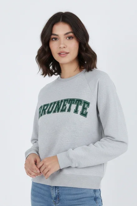 Brunette The Label "Brunette" Grey Varsity Hair Colour Not Your Boyfriend's Crew
