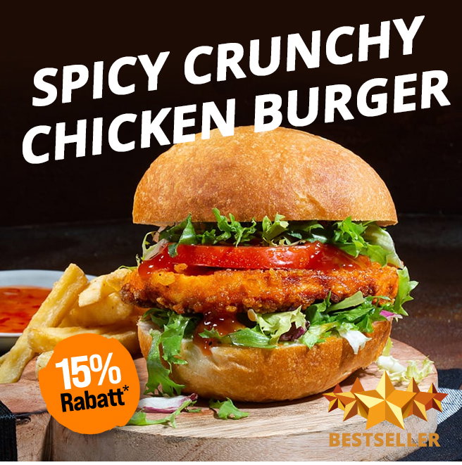 15% Rabatt - Crunchy Chicken Burger