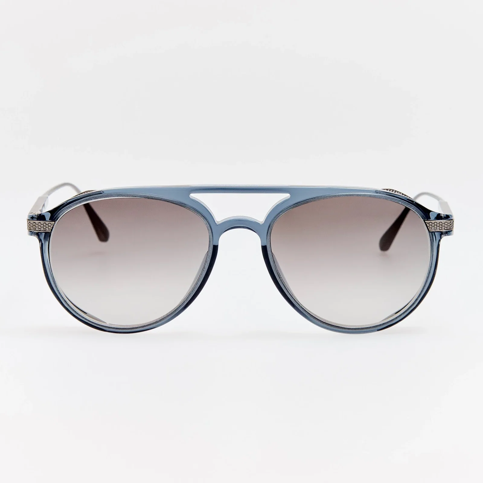Image of Sutton Explorer Sunglasses in Antique White Gold and Navy