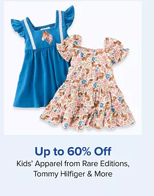 Kids top finds. Up to 60% off kids apparel from Rare Editions, Tommy Hilfiger and more. Shop now. Two kids dresses.