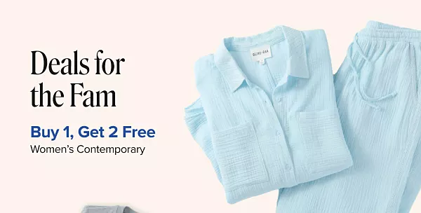 Deals for the fam. Buy one, get two free womens contemporary. Shop now. A matching blue linen shirt and pants.