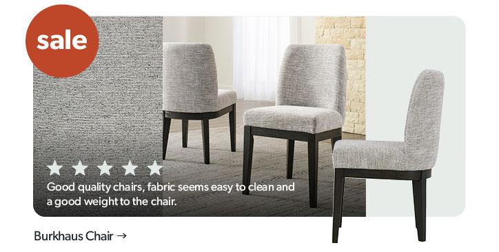 SALE. 5 Star Rating. Featured Burkhaus Chair. Click to shop.