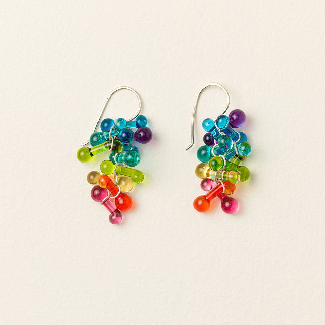 Rainbow Glass Drop Earrings