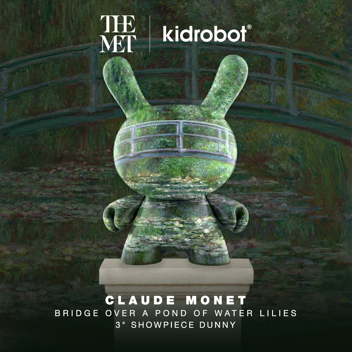 Image of The Met 3" Showpiece Vinyl Art Dunny - Bridge Over a Pond of Water Lilies by Claude Monet (PRE-ORDER)