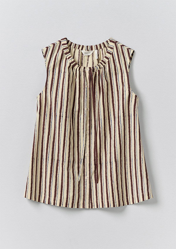 Block Print Sorbet Stripe Top