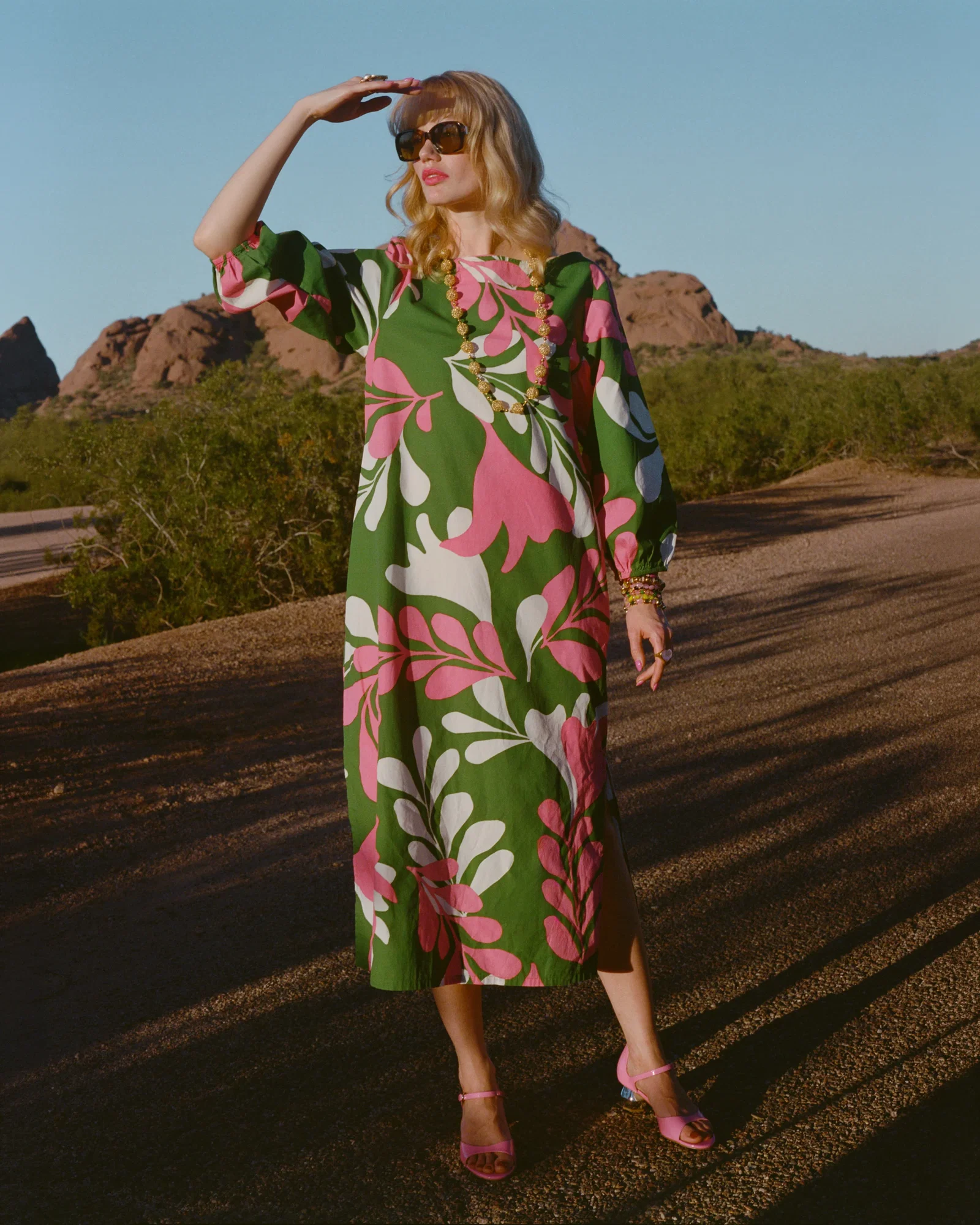 Image of Minnow Maxi Dress - Mid-Century Palm