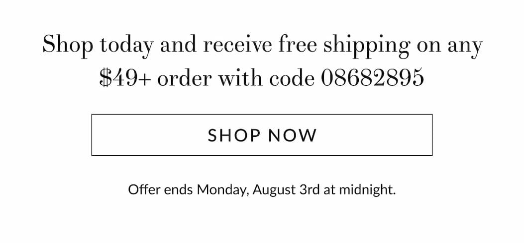 Free shipping on any $49+ order