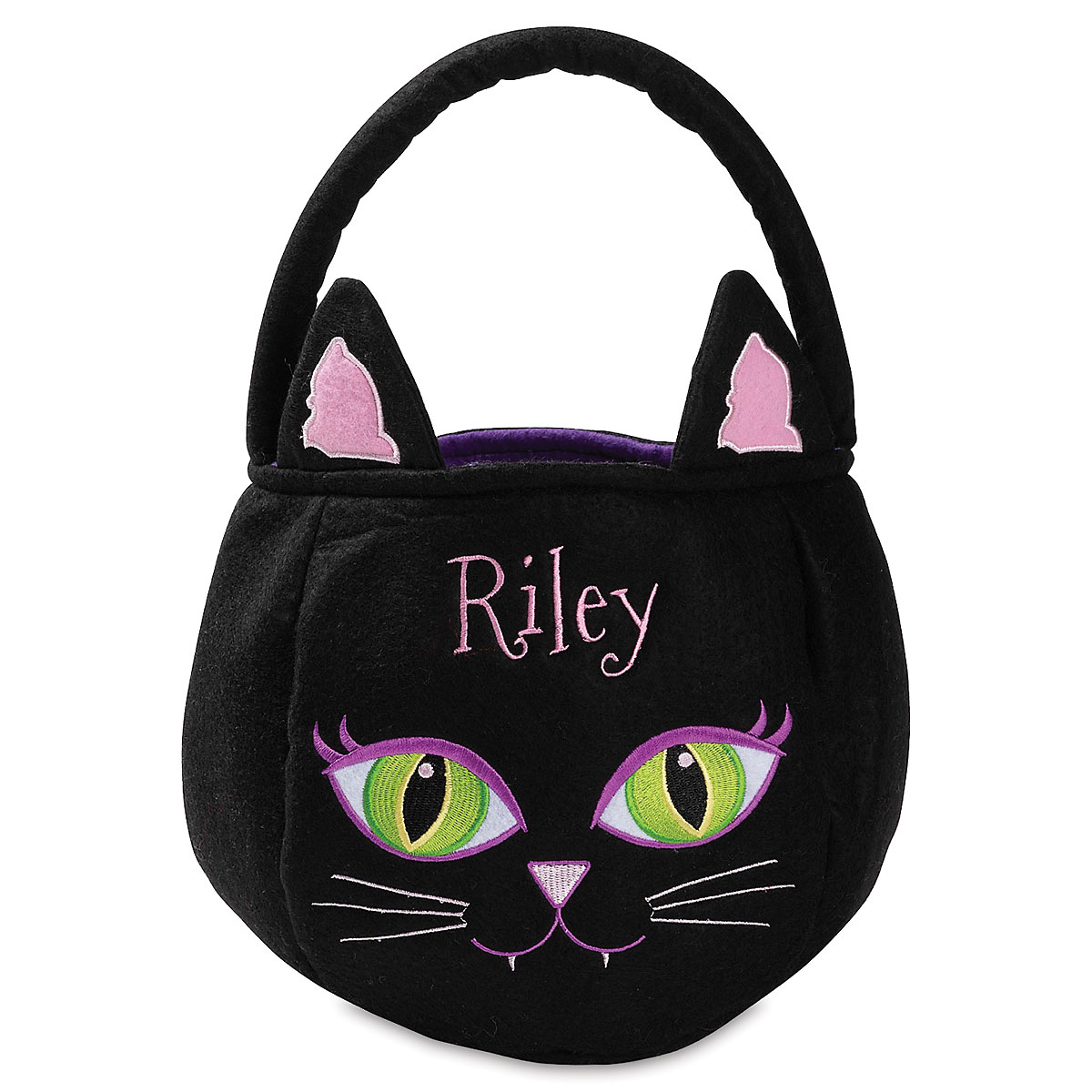 Image of Black Cat Halloween Personalized Treat Basket