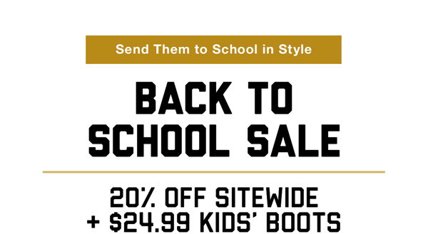 Back to School Sale - 20% off Sitewide