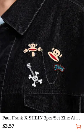Paul Frank X SHEIN 3pcs/Set Zinc...