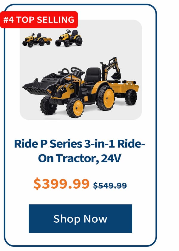 Ride P Series 3-in-1 Ride-On Tractor, 24V Electric