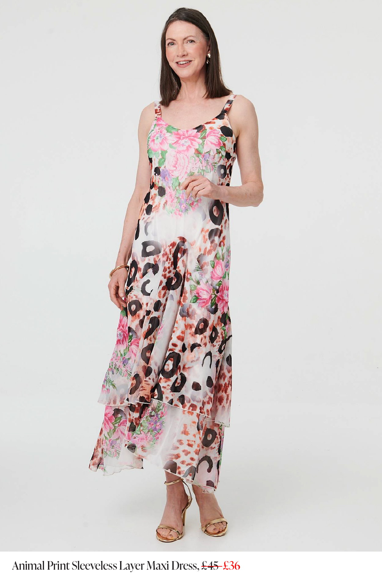 Animal Print Sleeveless Layer Maxi Dress | Shop Now