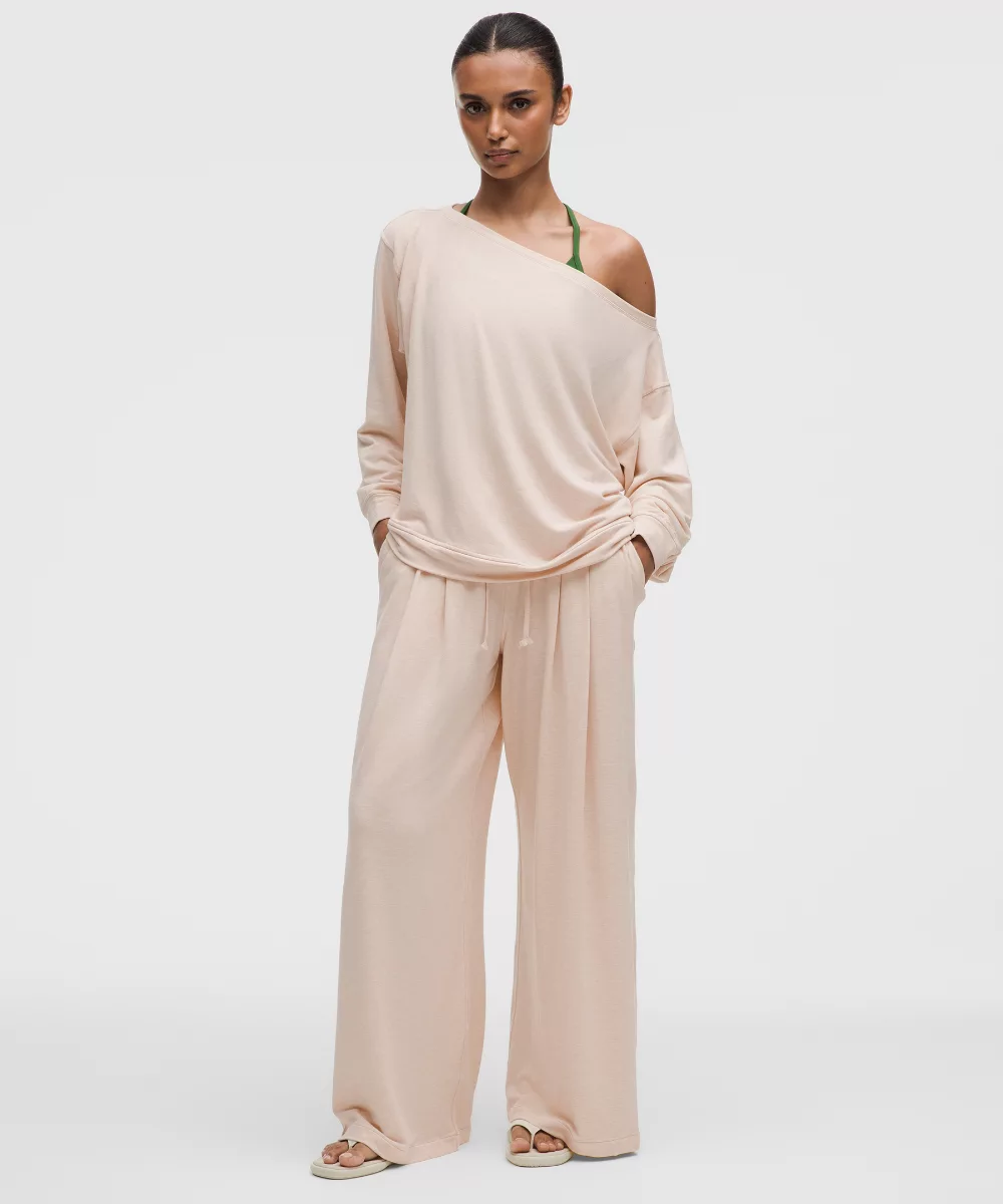 BeCalm Oversized Boatneck Long-Sleeve Shirt