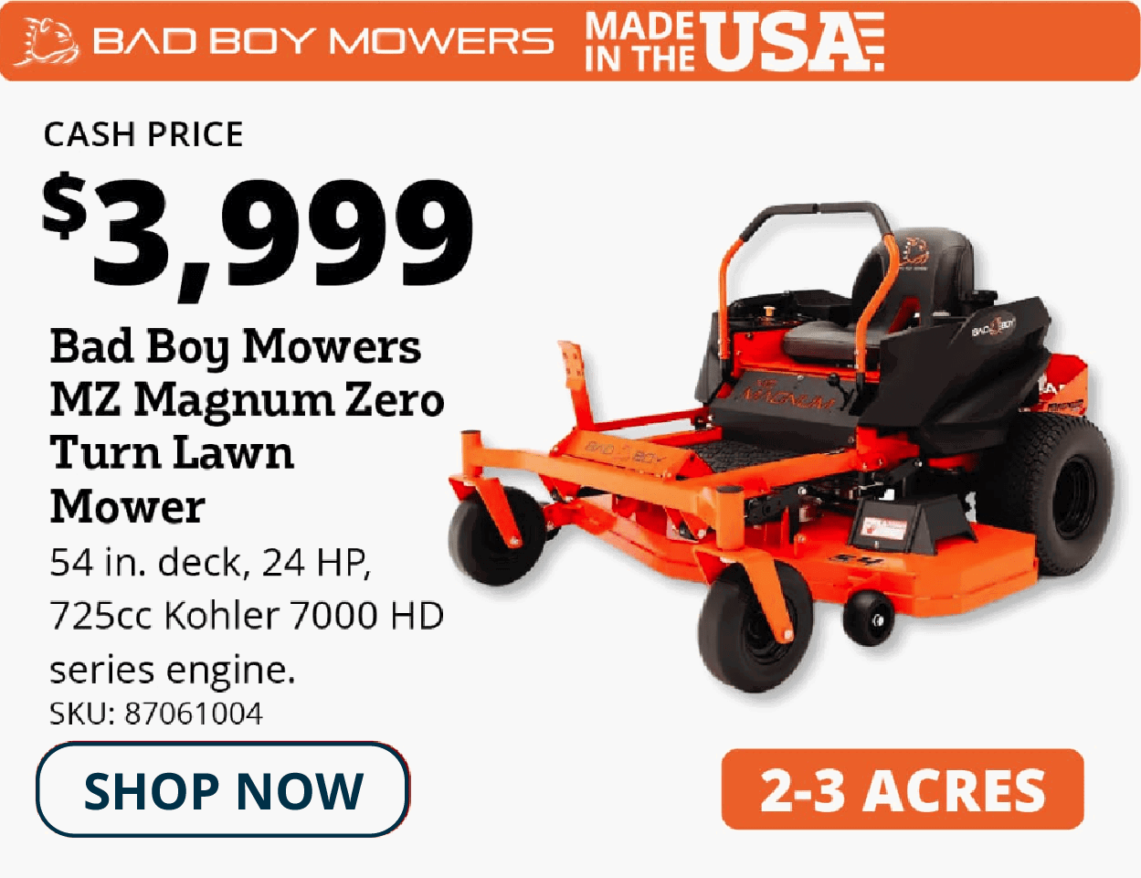 bad boy mower 54 in deck