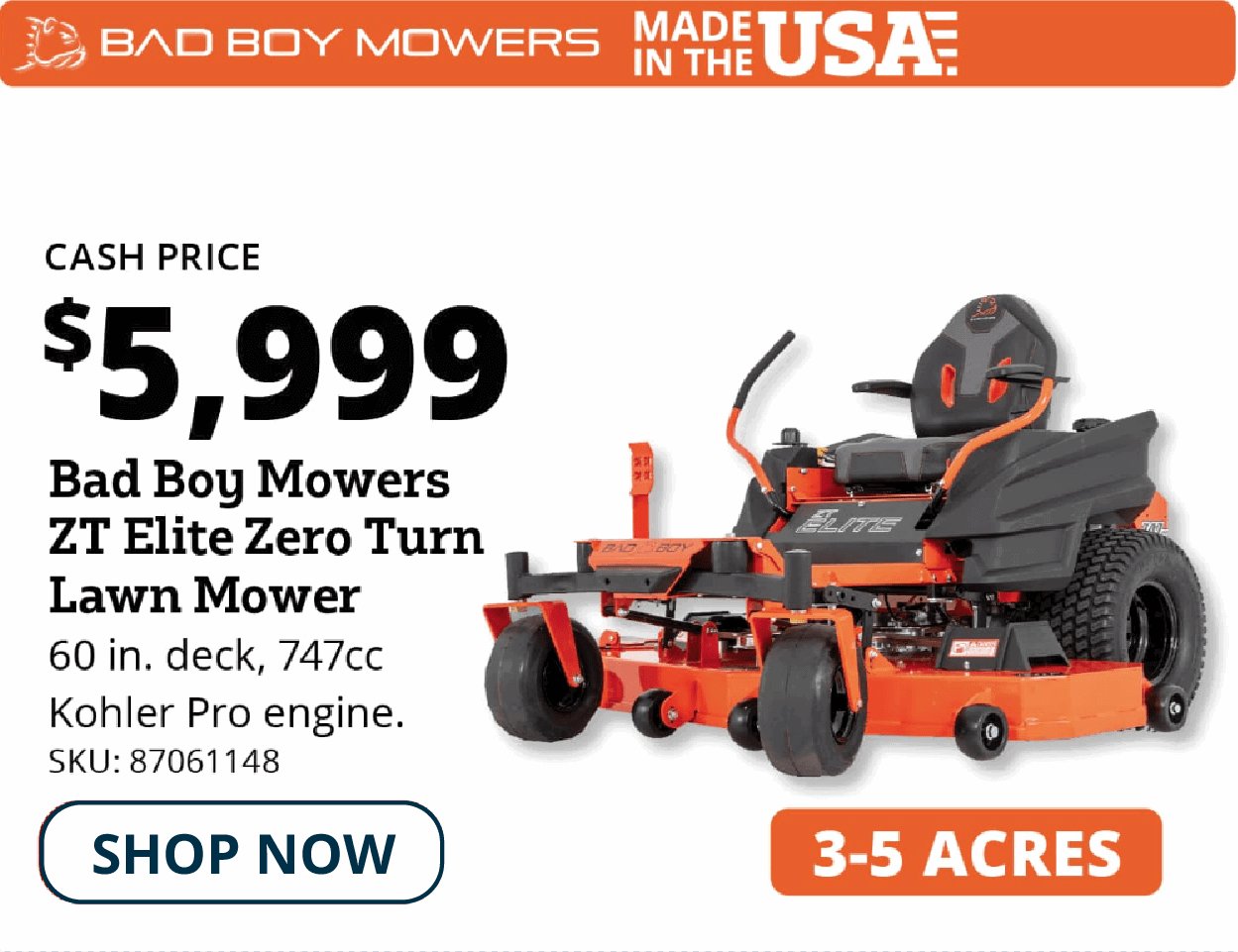 bad boy mower 60 in deck