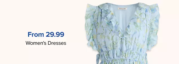 From 29.99 womens dresses. Shop now. A blue dress with flower prints on it