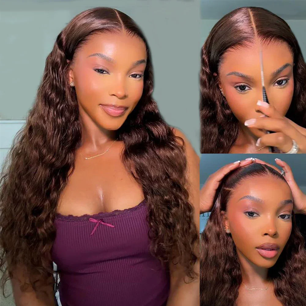 TT Special-Megalook 13x6 Three-Go™ Chocolate Brown Glueless Wigs Bohemian Curl with Drawstring 100% Human Hair Wig