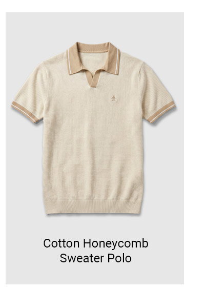 Shop Cotton Honeycomb Sweater Polo