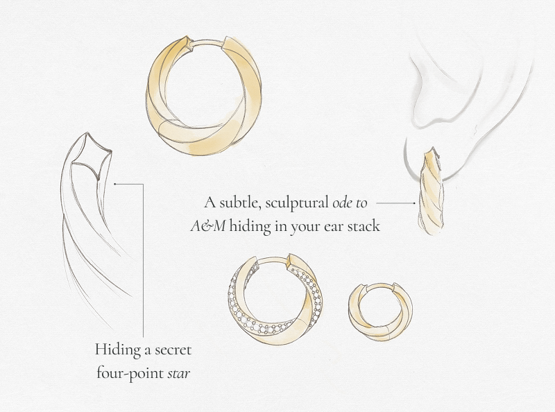 A subtle sculptural ode to A&M hiding in your ear stack