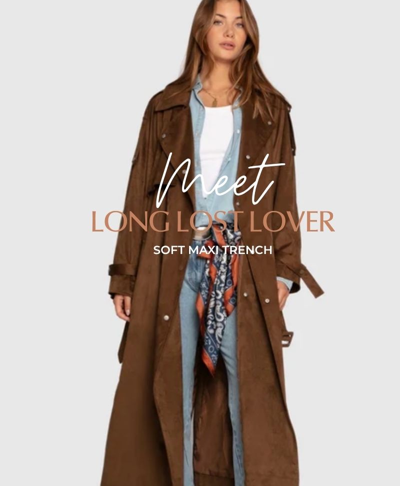 Long Lost Lover Soft Maxi Trench - Tobacco