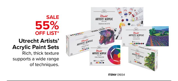 55% Off Utrecht Artists' Acrylic Paint Sets