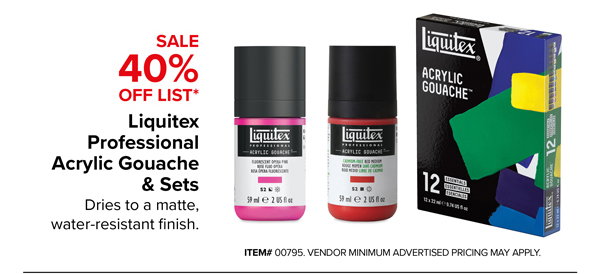 40% Off Liquitex Professional Acrylic Gouache & Sets