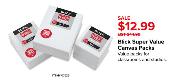 Blick Super Value Canvas Packs, $12.99