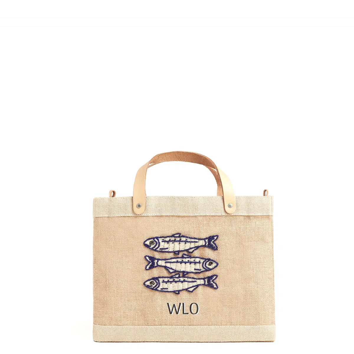 Image of Petite Market Bag with Beaded Sardines