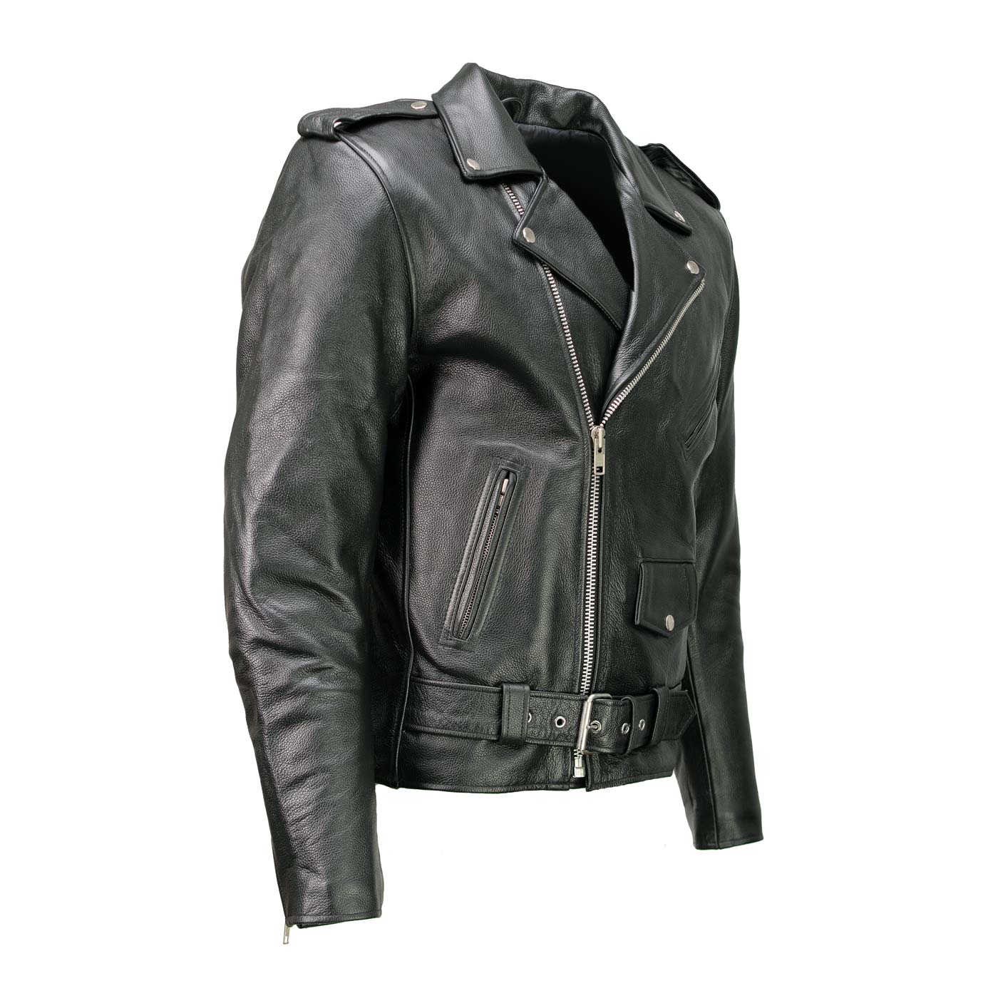Image of Milwaukee Leather LKM1703 Men's Classic Black Premium Leather Motorcycle Biker Rider Jacket