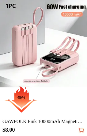 GAWFOLK Pink 10000mAh Magnetic...