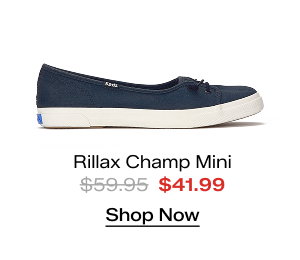 A side view of the Rillax Champ Mini Washed Twill Slip-On in navy which was $59.95 and is now $41.99 for a limited time. Shop Now.