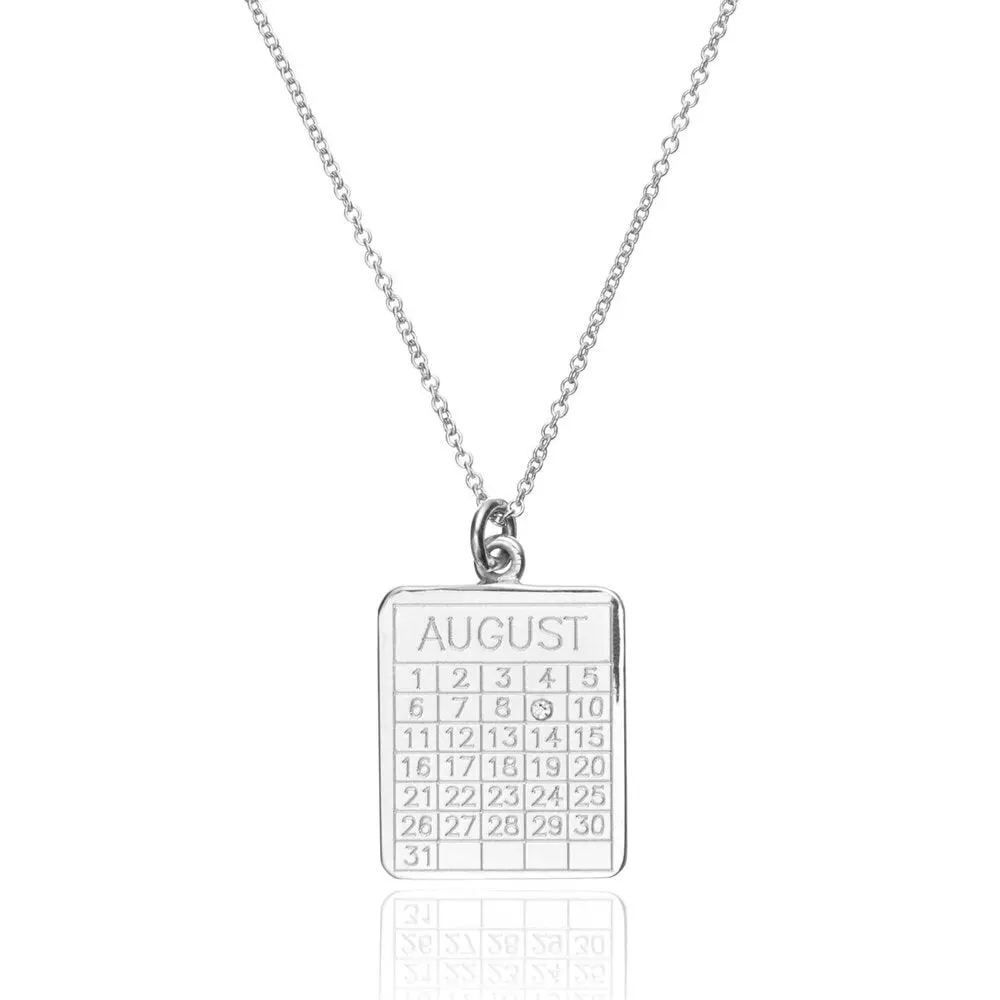 Image of Silver Special Date Calendar Necklace