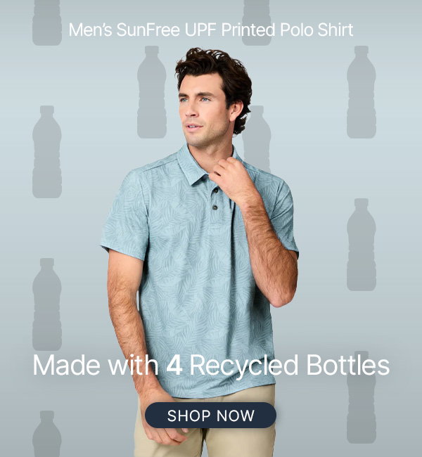 men's sunfree upf printed polo shirt