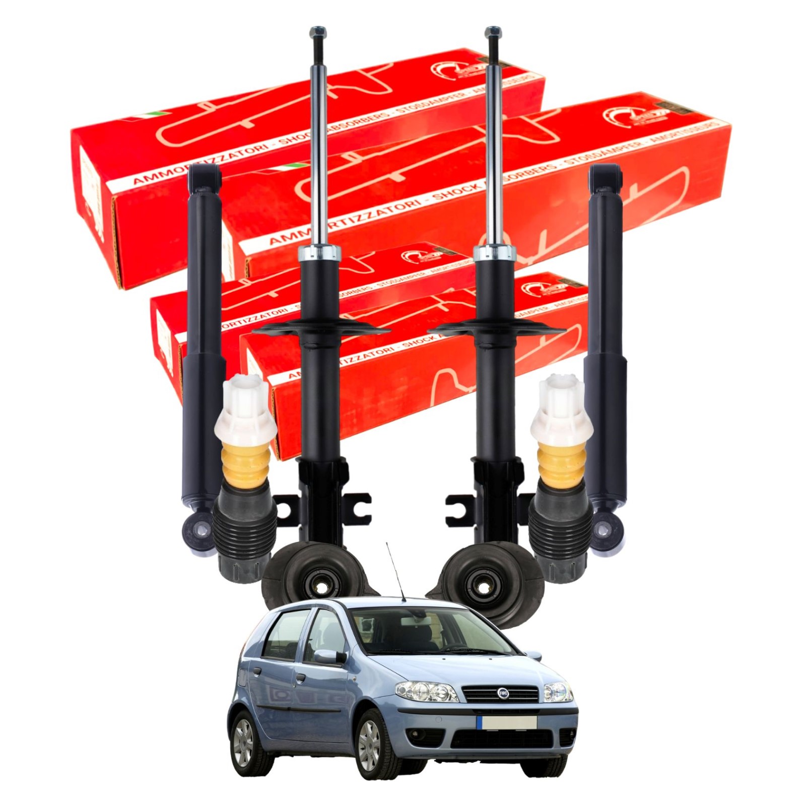 Kit Ammortizzatori Speed Fiat Punto 188 Completo con Tamponi e Supporti